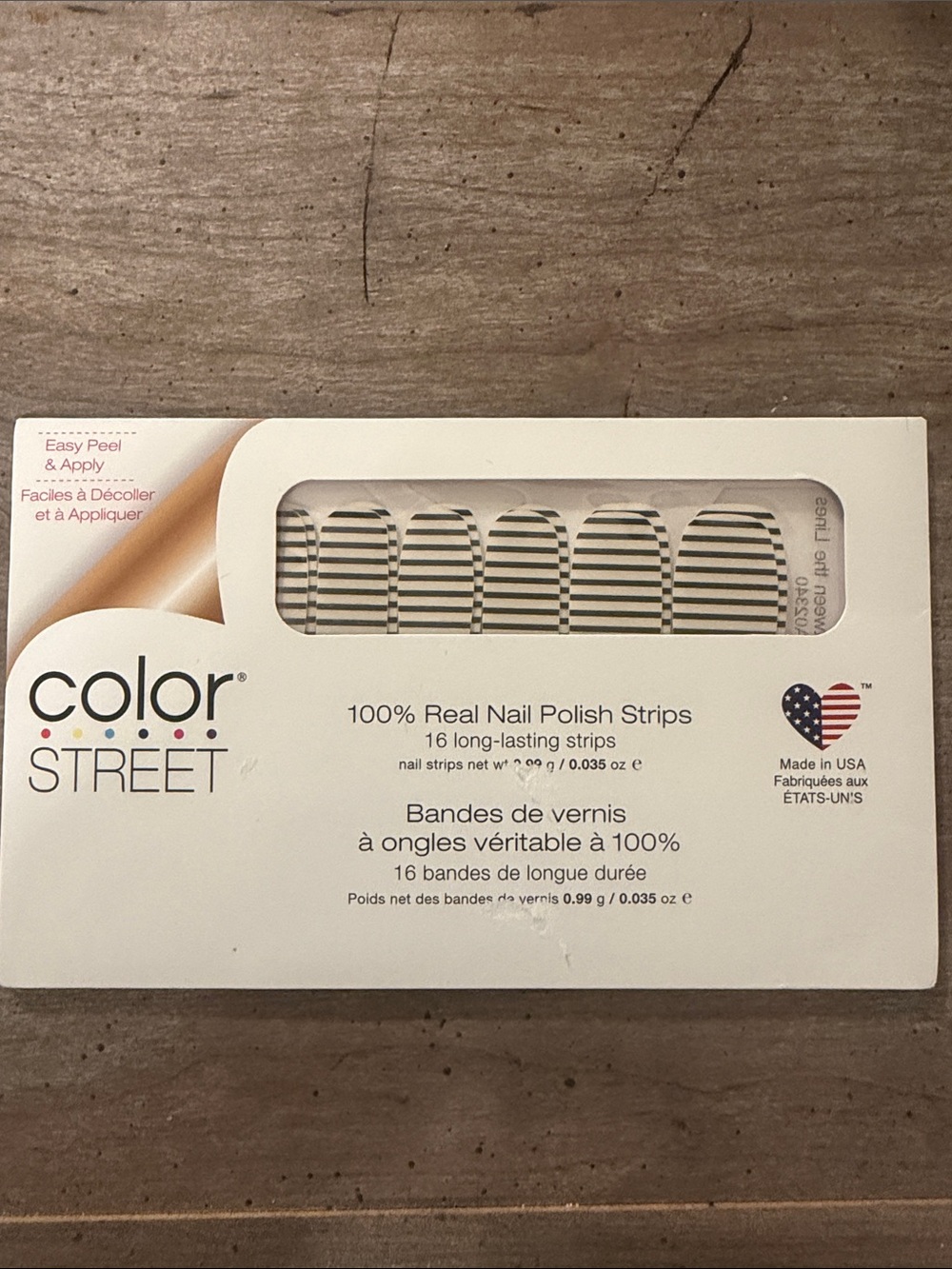 Color Street Black & White Striped Nail Polish Strips